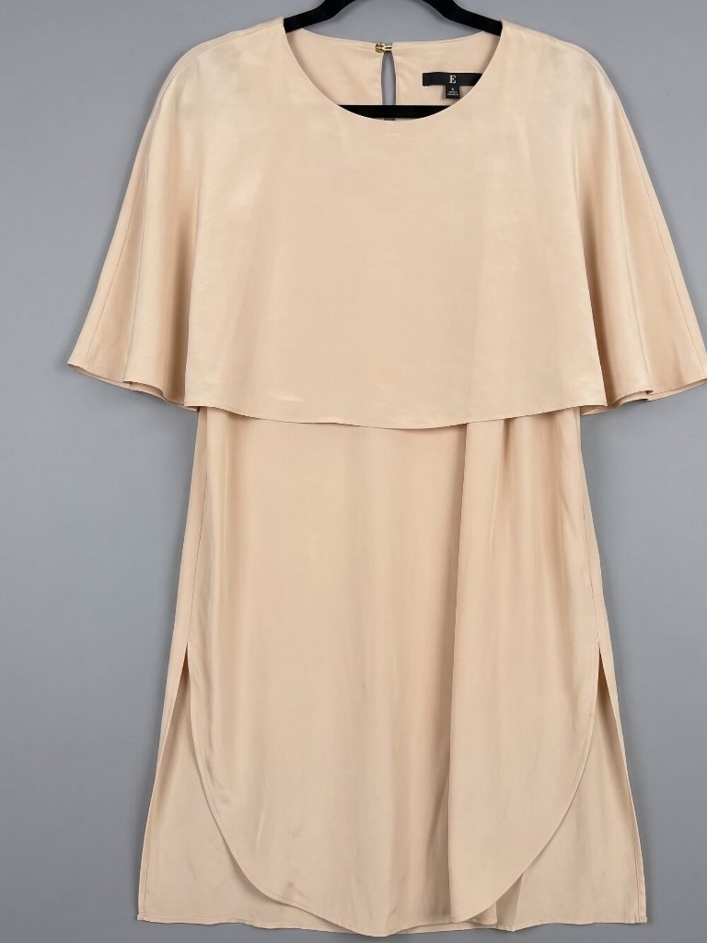TIBI 100% Silk Beige Layered Top pre-lowed  XS Size